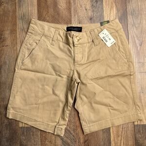 Aeropostale Bermuda Twill Shorts Women's 2XS Beige Hiking‎ Beach Preppy NWT 6567
